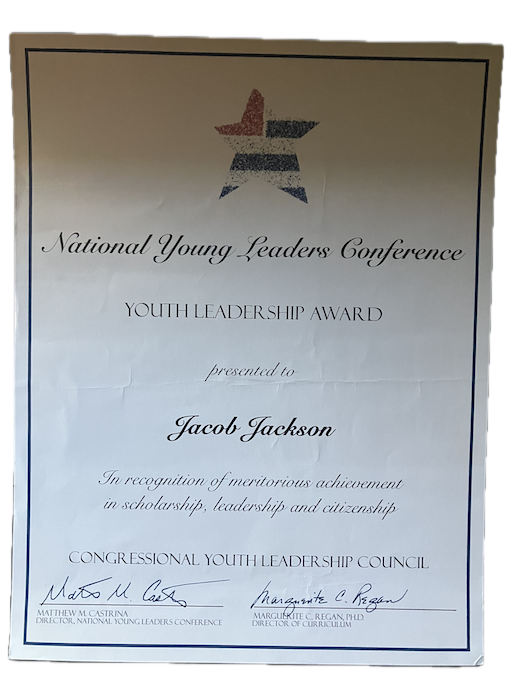 my NYLC Youth Leadership Award