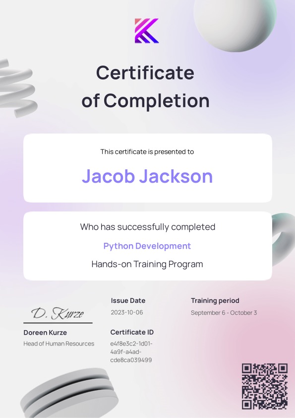 My Python Development Certificate