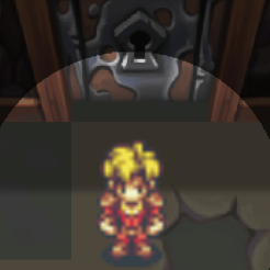 a small video game screenshot of a locked door