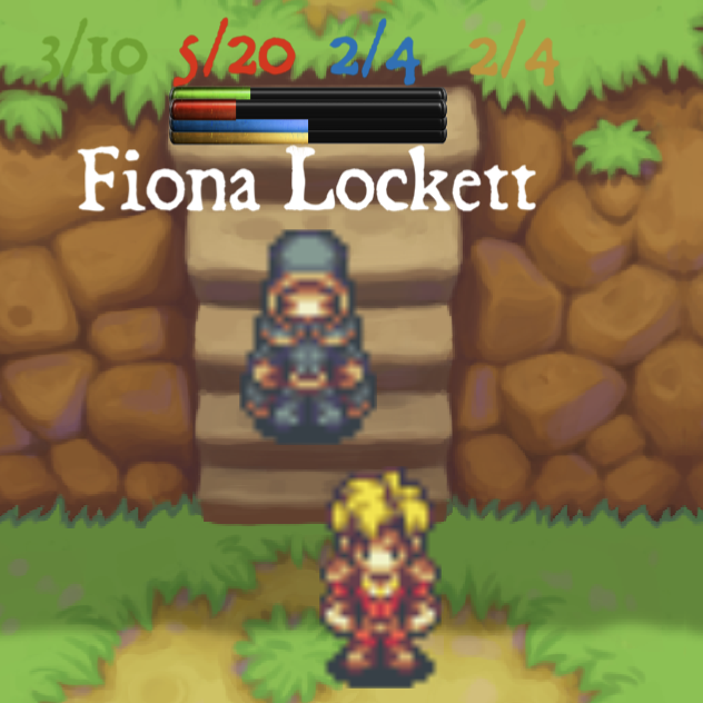 a small video game screenshot of the player encountering an NPC