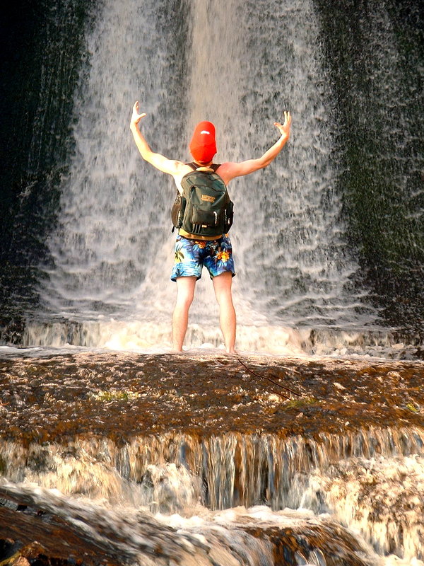 Image of me under a dam waterfall
